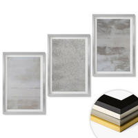 WANDBILDER 3er Set - 40x60 cm Silberner Rahmen - Moderne minimalistische Texturen - Silberfarben, Kunststoff (40/60cm) - ArtPrintCave