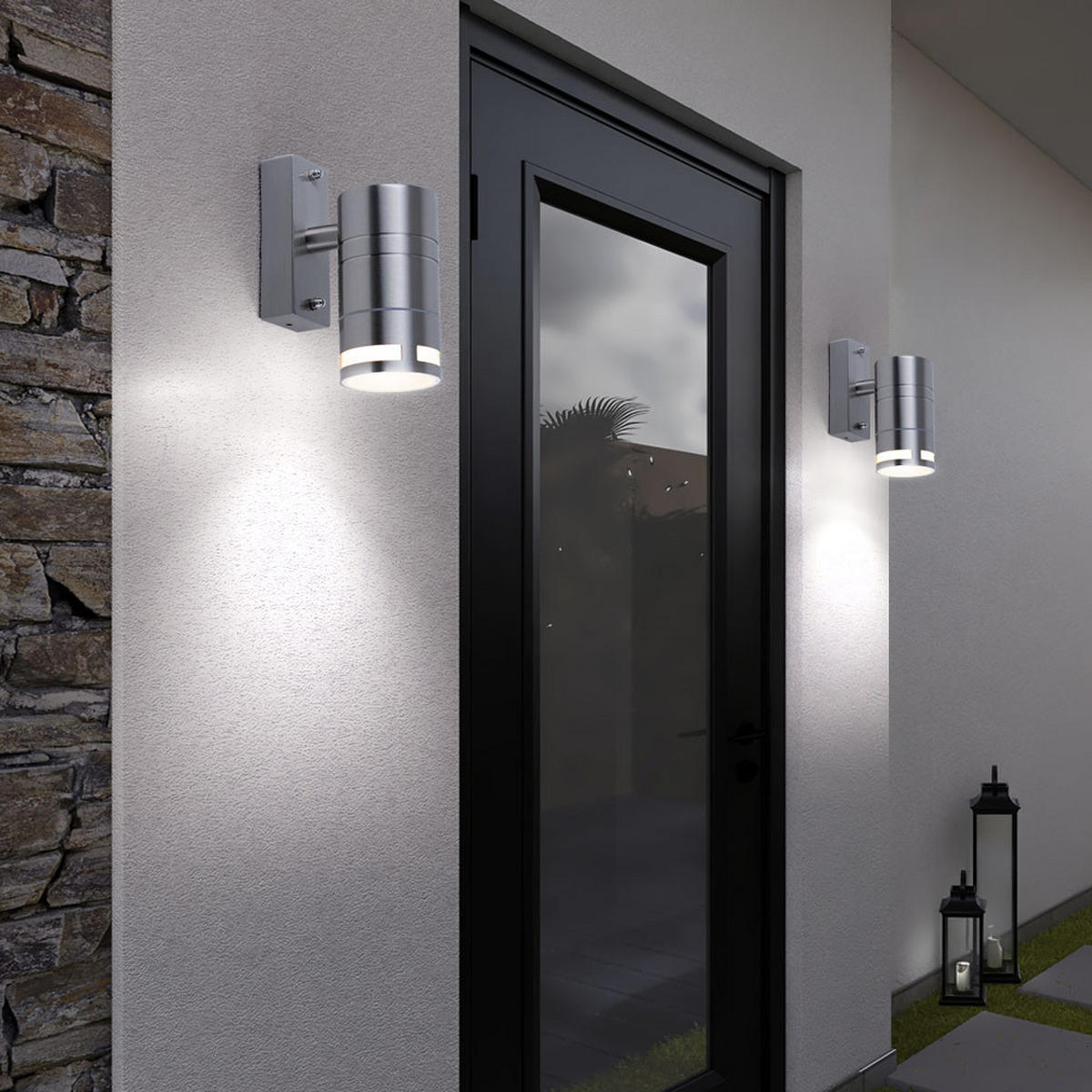 WANDLAMPE Glas Silber 2er Set - Silberfarben, Glas (6/12.5/11cm)