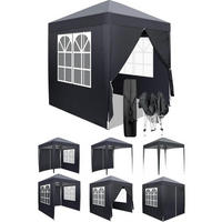 FALTPAVILLON 2 x 2 m Dunkelgrau mit 4 Seitenteilen - Anthrazit, Textil (200/245/200cm)