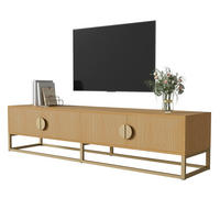 TV-SCHRANK 180cm Modern Holzmaserung 4 Türen halbrunde Griffe - Braun, Holz (32/20/62.5cm) - FLIEKS