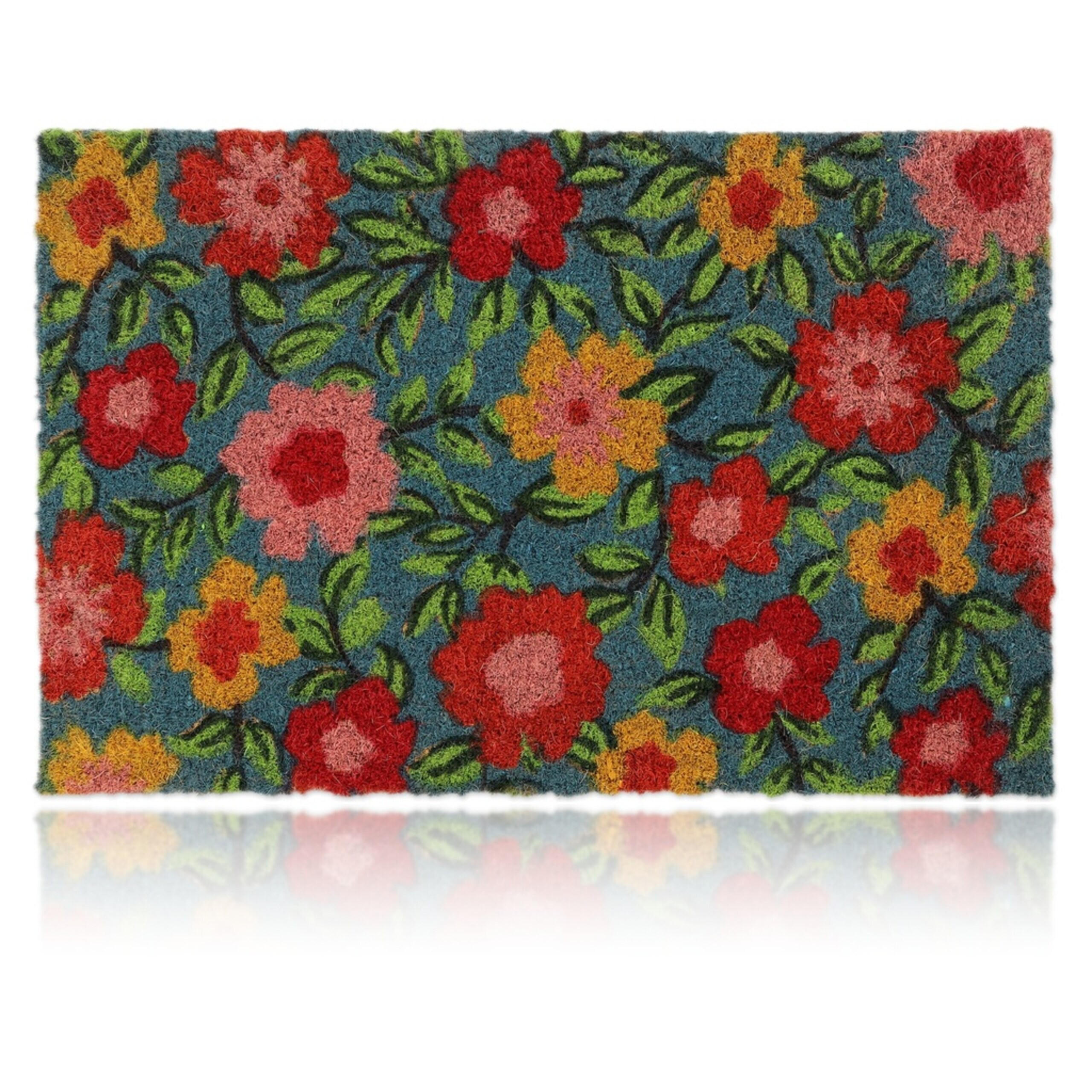 FUSSMATTE Mehrfarbig Kokosfaser 60x40 cm - Multicolor, Kunststoff/Textil (50/40cm) - Relaxdays