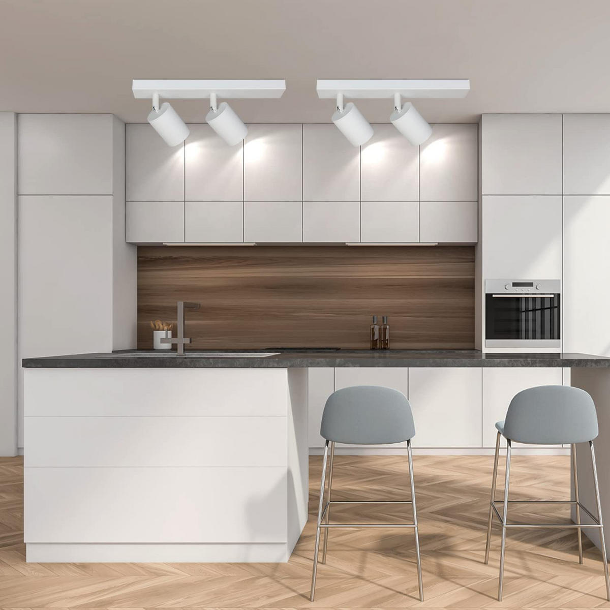 DECKENSTRAHLER Kohaku 31.2/9.5/6cm - Weiß, Metall (31.2/9.5/6cm) - ZMH