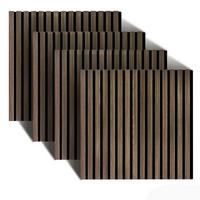PANEL akustický tmavý dub 4kusová-sada 60x60 cm - tmavě hnědá, dřevo/kompozitní dřevo (60/60/1.8cm) - Relaxdays