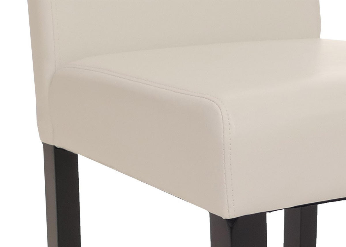 ESSZIMMERSTUHL 6er-Set klassisch und zeitlos 90x43x56cm Sitzhöhe 45cm Leder dunkle Beine Weiß - Weiß, Leder (43/90/56cm) - CHEFGASTRO