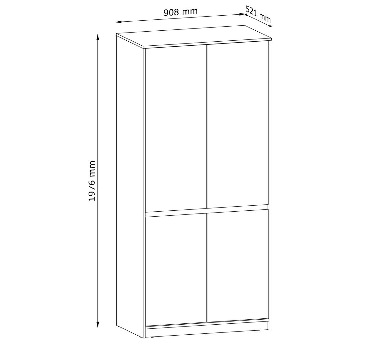 SIDEBOARD Mormanno 4T Eiche Cremona – klassisches Design im Holzdekor - Eichefarben, Holzwerkstoff (91/197.5/51cm) - AX Living