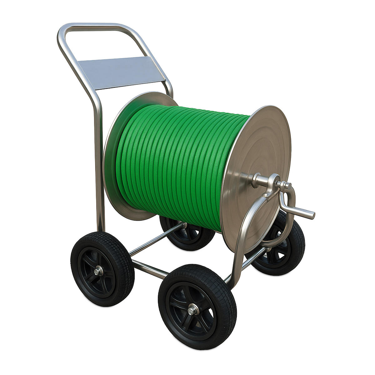 SCHLAUCHWAGEN - Silberfarben, Metall (73/100/57cm) - Relaxdays