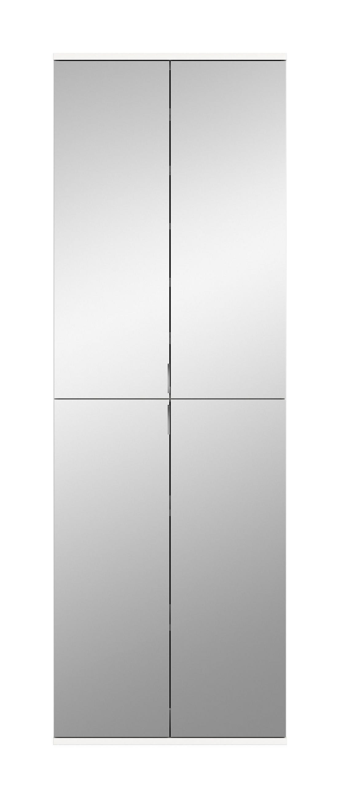 SPIEGELSCHRANK Projekt X Garderobe in weiß Nachbildung und Spiegelglas B/H/T: 61x193x34 cm - Weiß, Holzwerkstoff (61/193/34cm)