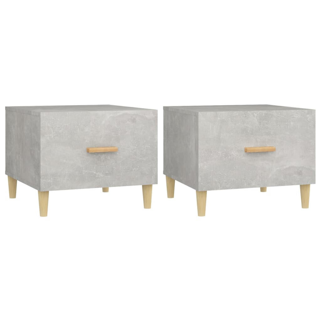 COUCHTISCHE 2 Stk. Betongrau 50x50x40 cm Holzwerkstoff - Grau, Holzwerkstoff (50/50/40cm) - furnicato