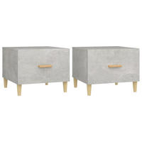 COUCHTISCHE 2 Stk. Betongrau 50x50x40 cm Holzwerkstoff - Grau, Holzwerkstoff (50/50/40cm) - furnicato