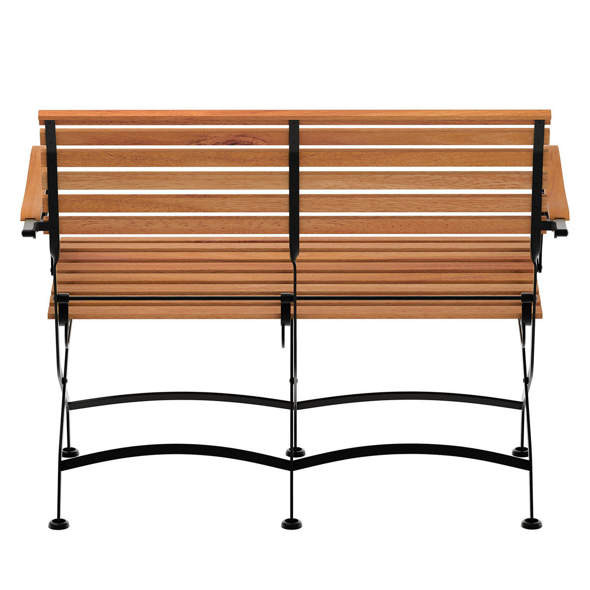 GARTENBANK - Akazie massiv / Stahl - Akazie / Schwarz - Schwarz/Akaziefarben, Holz/Metall (121/89/55cm) - home24