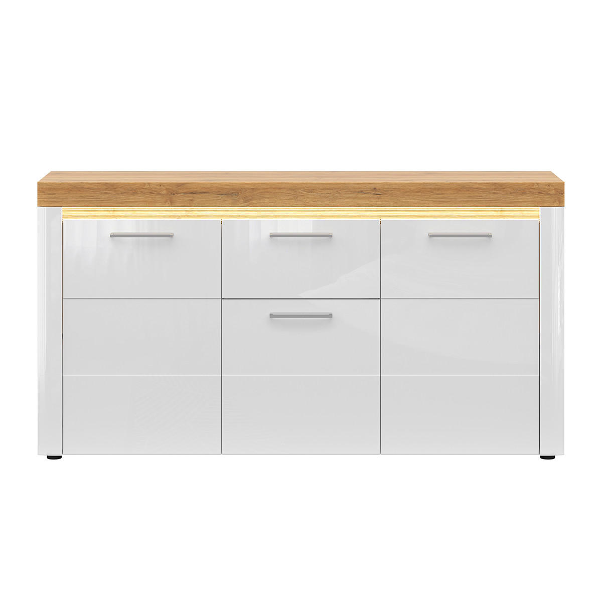 SIDEBOARD Nara Weiß und Holz - Weiß, Holzwerkstoff (170/90/42cm) - Petits-meubles
