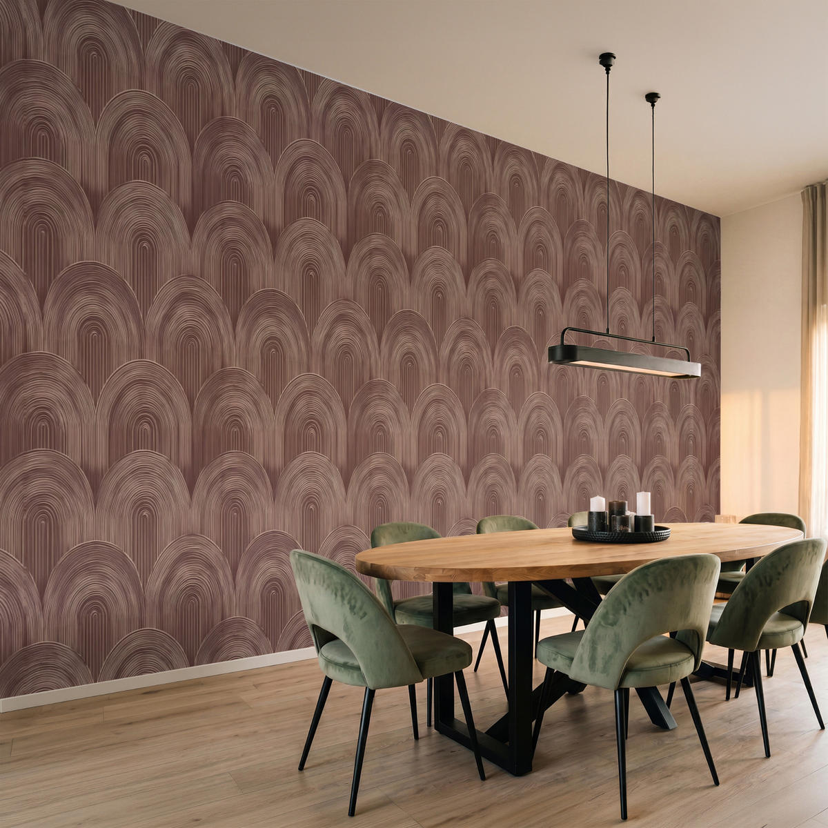 TAPETE - Rhythmic - Aufschlag - Braun - 500x200 cm - Dunkelbraun, Papier (500/200cm) - OnlyWow