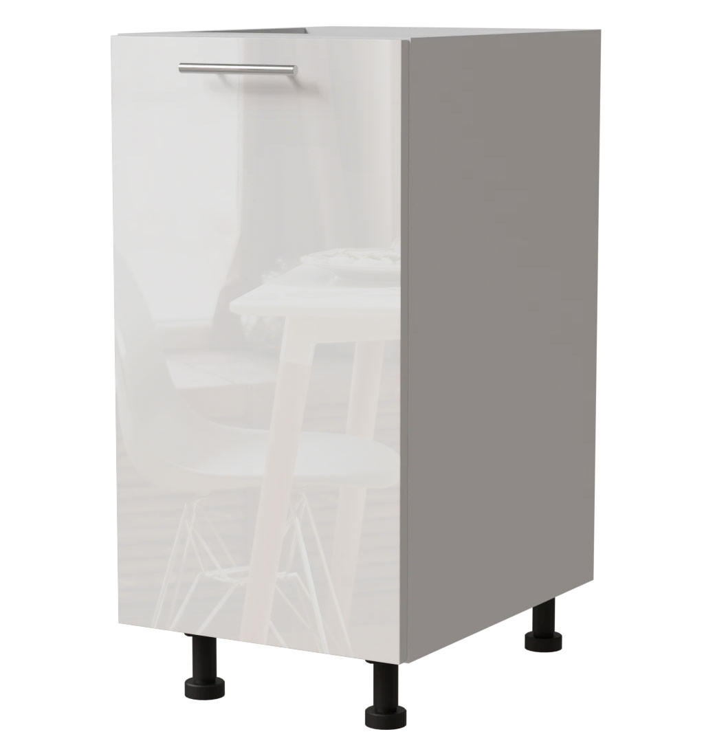 KÜCHENUNTERSCHRANK Essen D1D/40 Weiß Hochglanz / Weiß Matt 40 / 50 / 82cm - Weiß Hochglanz/Weiß, Holz/Holzwerkstoff (40/82/50cm) - Feldmann-Wohnen