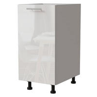 KÜCHENUNTERSCHRANK Essen D1D/40 Weiß Hochglanz / Weiß Matt 40 / 50 / 82cm - Weiß Hochglanz/Weiß, Holz/Holzwerkstoff (40/82/50cm) - Feldmann-Wohnen