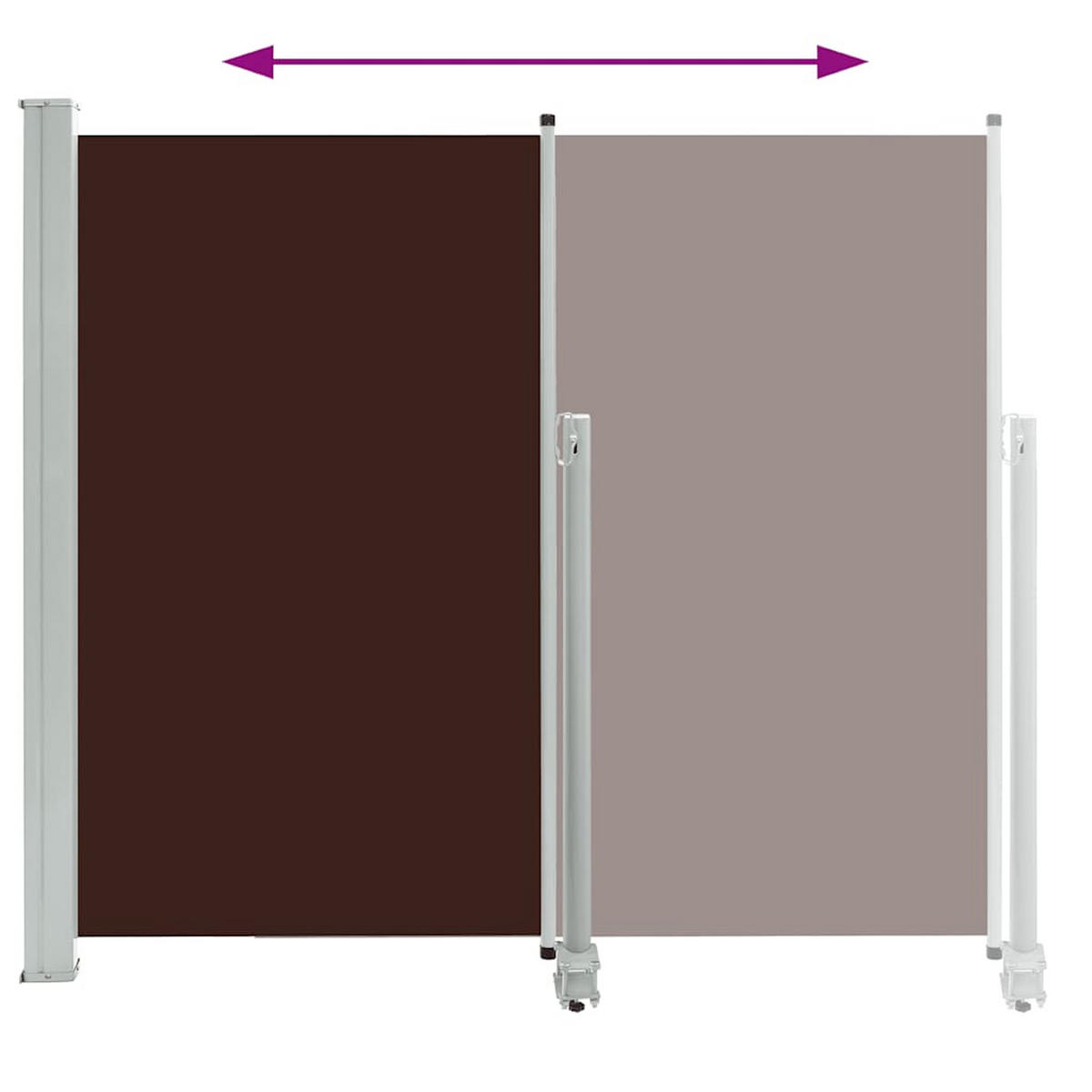 AUSZIEHBARE Seitenmarkise 140 x 300 cm Braun - Braun, Textil (300/140/300cm) - furnicato