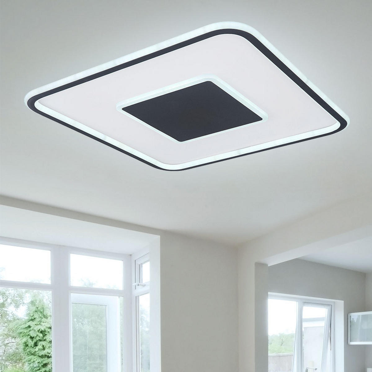 LED DECKENLEUCHTE Metall Grau - Grau, Metall (55/55/5.5cm)