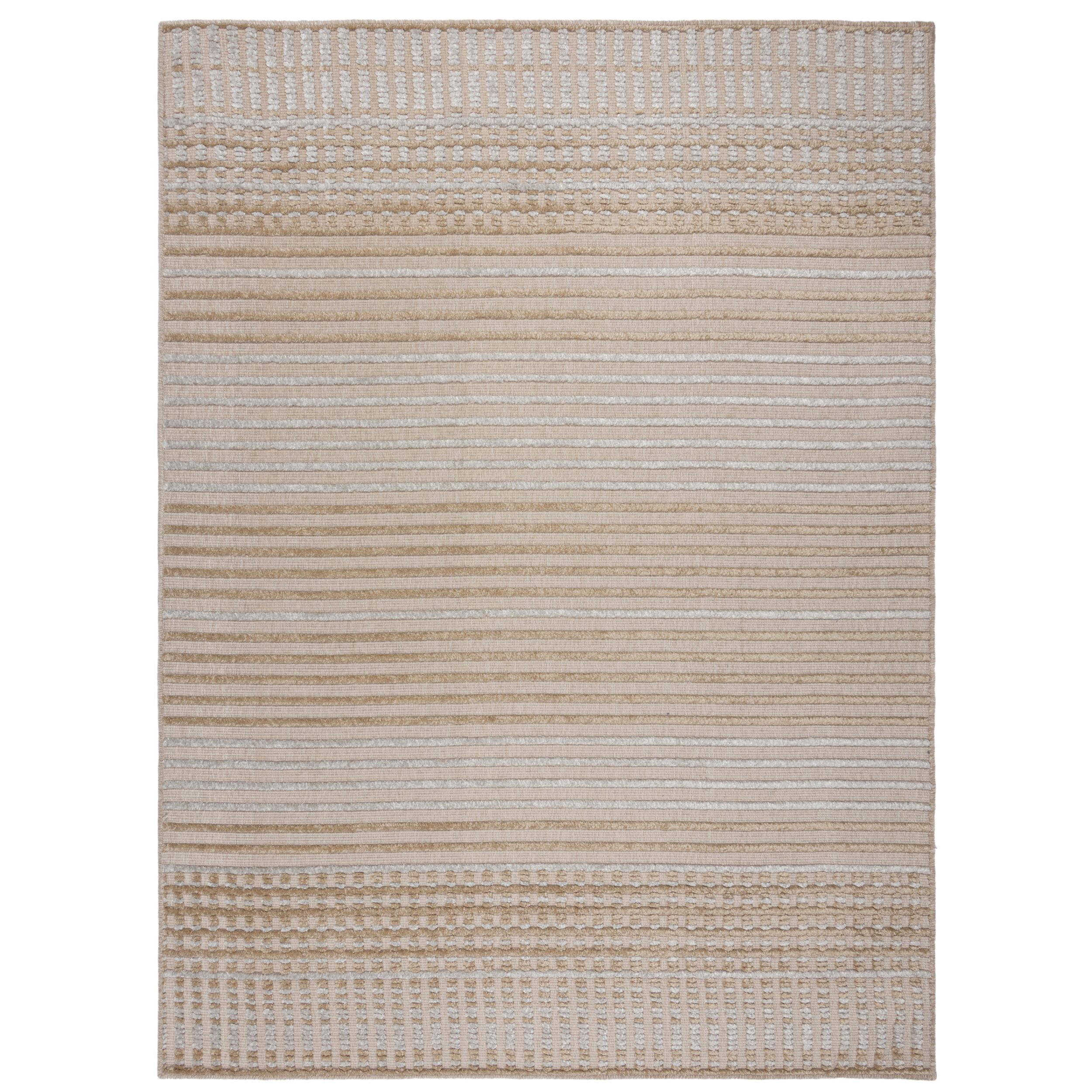 TEPPICH maschinenwaschbar Streifen-Design OTTER IAN, Beige 200x320 cm - Beige, Textil (200/320cm) - KADIMA DESIGN