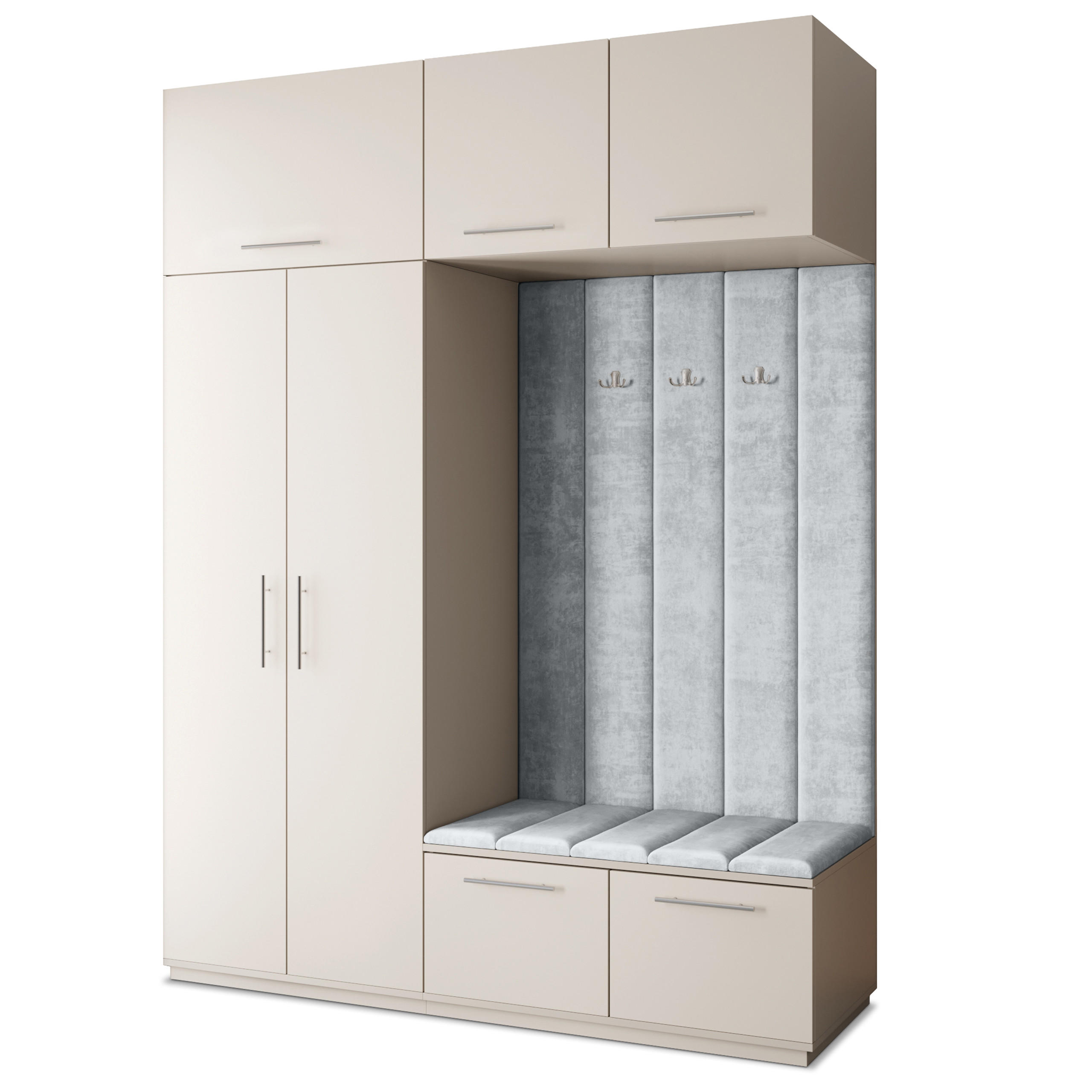 Masseno Garderobenschrank Kaschmir, Hellgrau 180x240x60 cm