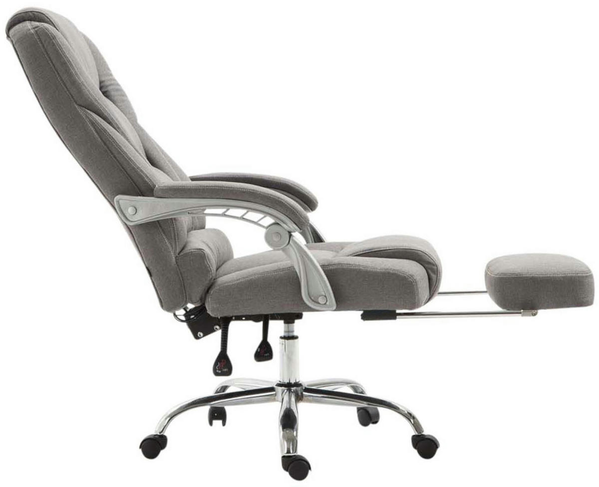 CHEFSESSEL Stoff grau - Chromfarben/Grau, Textil/Metall (68/118/64cm) - CLP