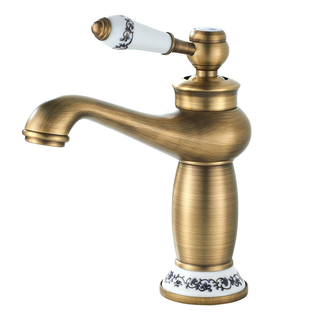 WASCHTISCHARMATUR Retro Einhebelmischer Antik Messing Gold - Goldfarben, Metall (16.5/19/6.4cm) - Kaket