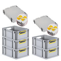 EUROBOX 5x Nextgen Color Mit Auflagedeckel 17x30x40cm Griffe Gelb Offen - Gelb, Kunststoff (30/17/40cm) - PROREGAL