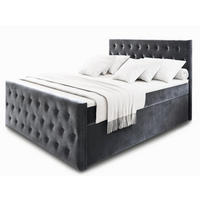 BOXBETT FONDI 180x200 cm mit Matratze und Topper - Grau - Grau, Holz (180/200cm) - MASSENO