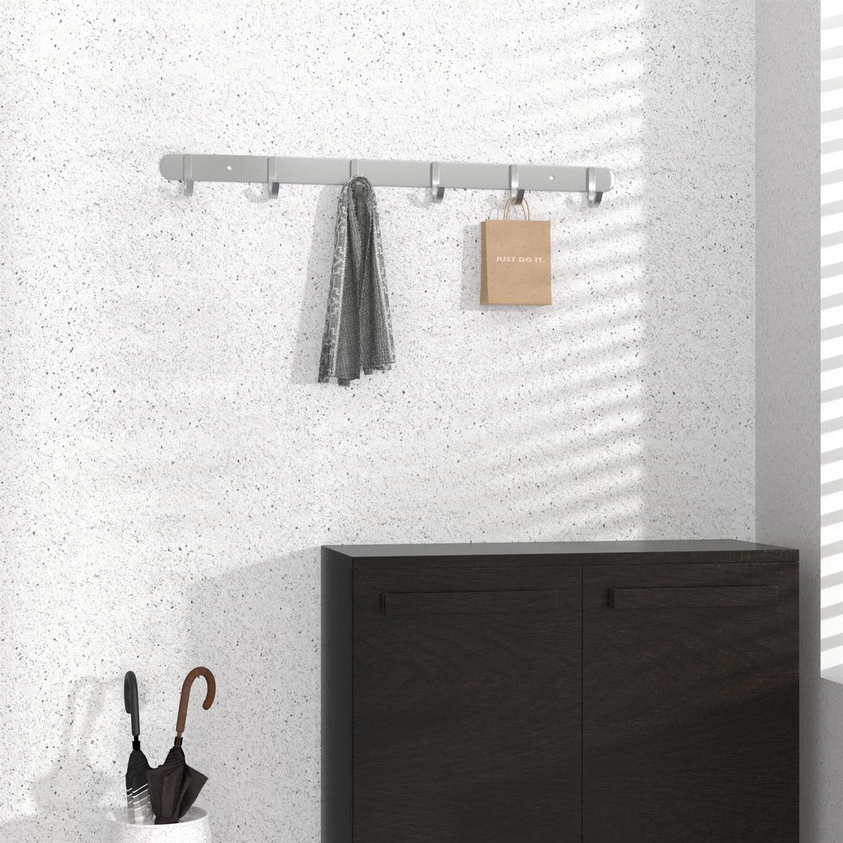 HAKENLEISTE 46/4.7/4.7 cm - Silberfarben, Metall (4.7/4.7/46cm) - Intirilife