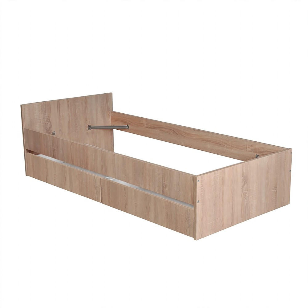 BETT KAPPA mit Schubladen/ Bett 90x190 - Eiche Gebleicht Dekor - Sonoma Eiche, Holzwerkstoff (90/190cm) - Weber Industries