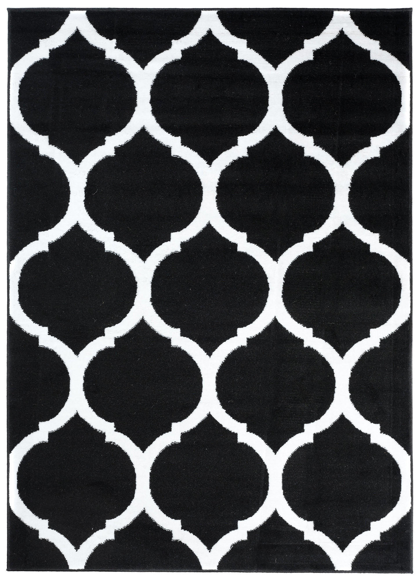 TEPPICH LUXURY Schwarz Marokkanisch Rauten 140/200 cm - Schwarz, Textil (140/200cm) - Tapiso
