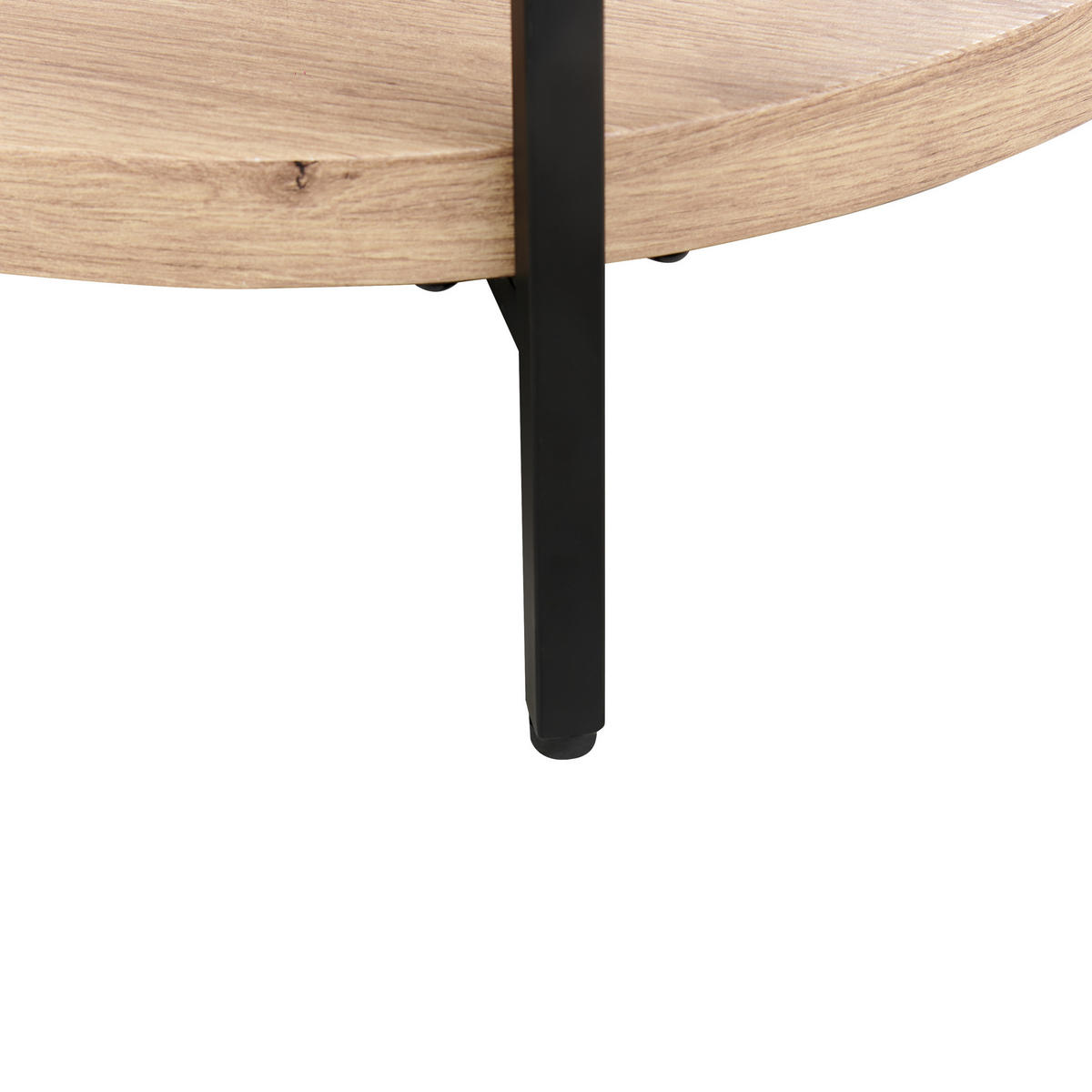 COUCHTISCH heller Holzfarbton/schwarz oval 50/120 cm Balinger - Hellbraun/Schwarz, Holzwerkstoff (120/50/45cm) - Beliani