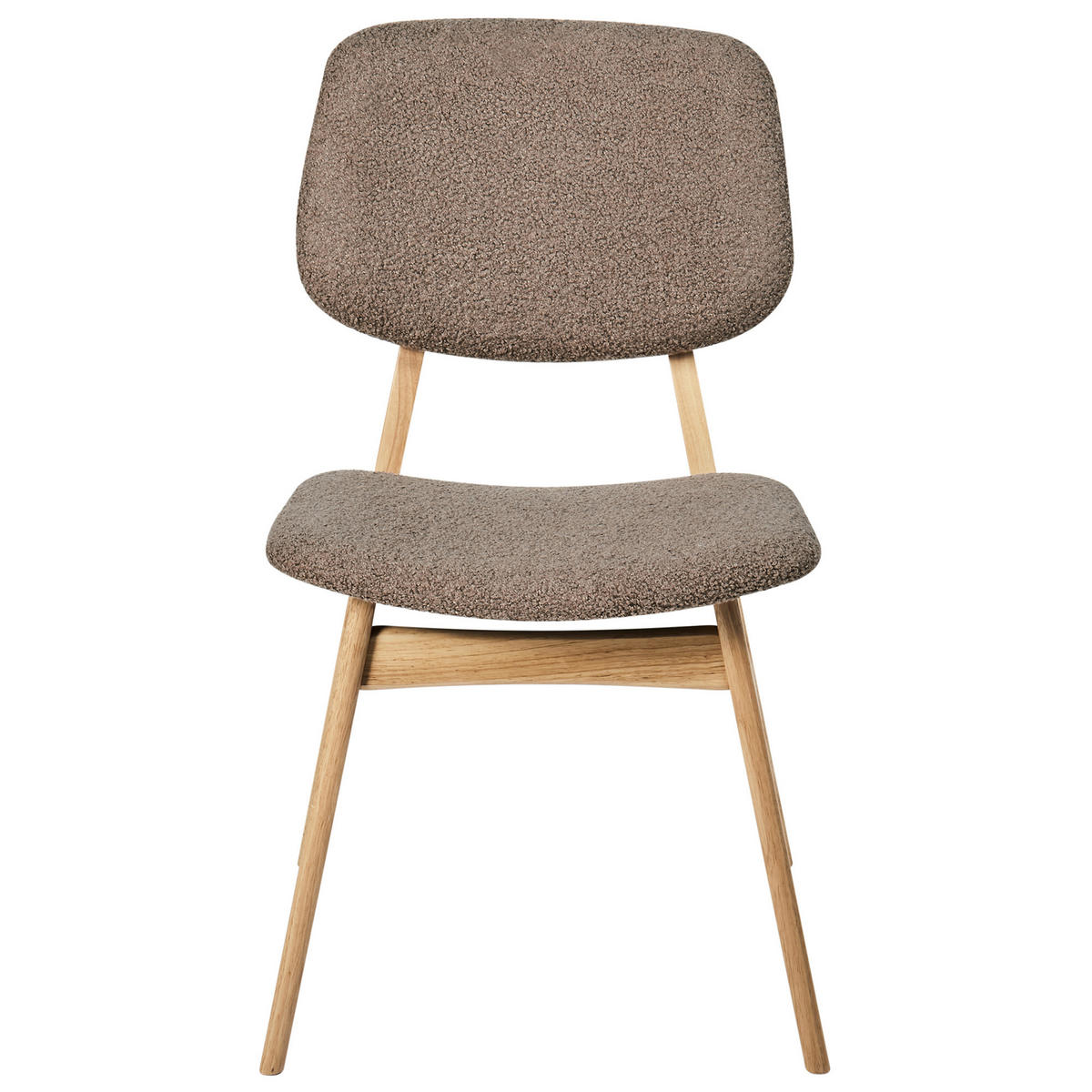 ESSZIMMERSTUHL 2er-Set Hellbraun/Taupe Elaine - Braun/Grau, Textil (48/81/54cm) - Beliani