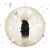 DISKOKOULE - béžová, textil/sklo (40/40/40cm) - Relaxdays