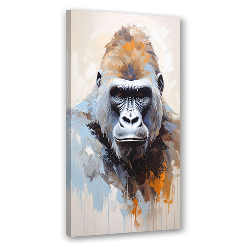 LEINWANDBILD Gorilla-Porträt-Tiere 40x80cm - Grau, Textil (40/80cm) - Feeby