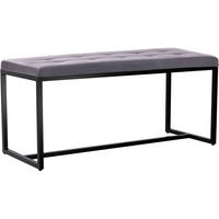 SITZBANK 100/40 cm Kunstleder grau - Schwarz/Grau, Textil/Metall (100/48/40cm) - CLP