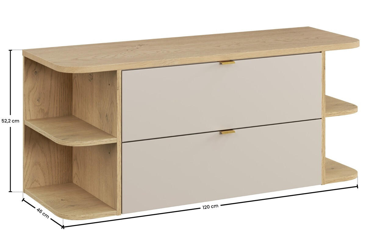 WASCHTISCHUNTERSCHRANK 120 cm 4Teile - Dalia Cashmere D BM355 in Kaschmir/Matt - Kaschmir, Holz (120/50/46cm)