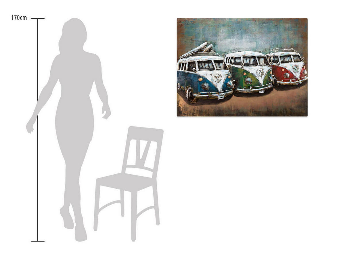 METALLBILD Braun 100/70 cm - Braun, Metall (6.2/70cm) - KUNSTLOFT