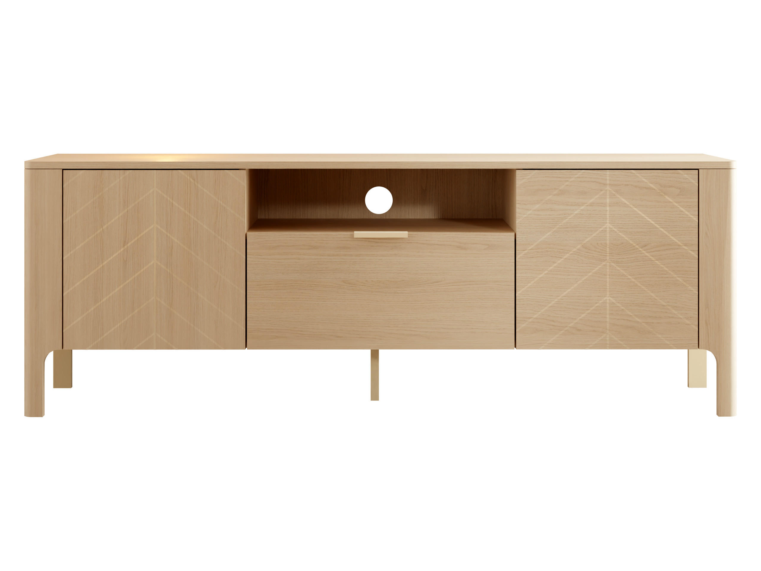 Mirjan24 Tv-Lowboard Eiche 160x58x41 cm