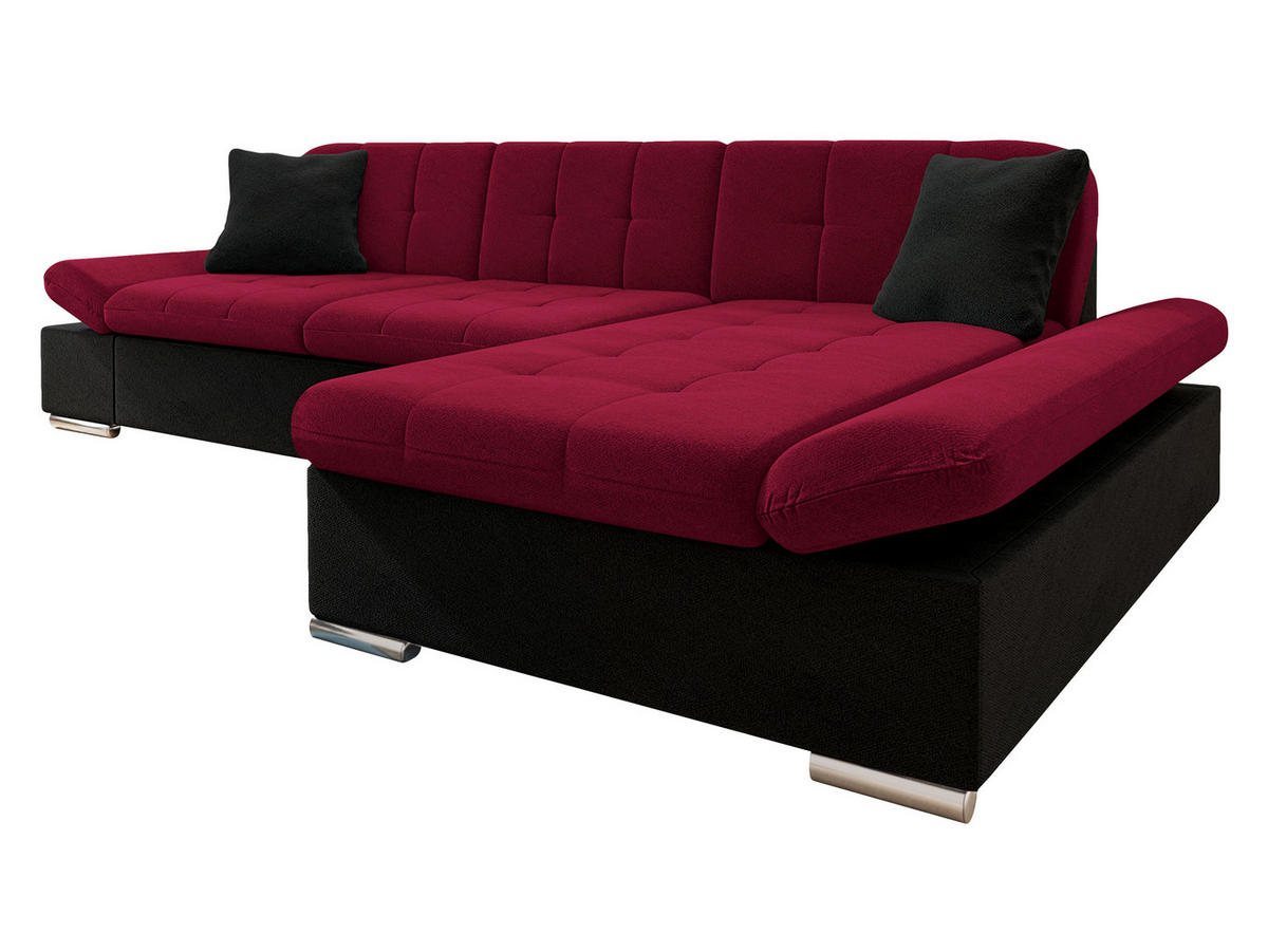 ECKSOFA Malwi, Seite: Rechts - Rot, Holz/Textil (278/161cm) - MIRJAN24