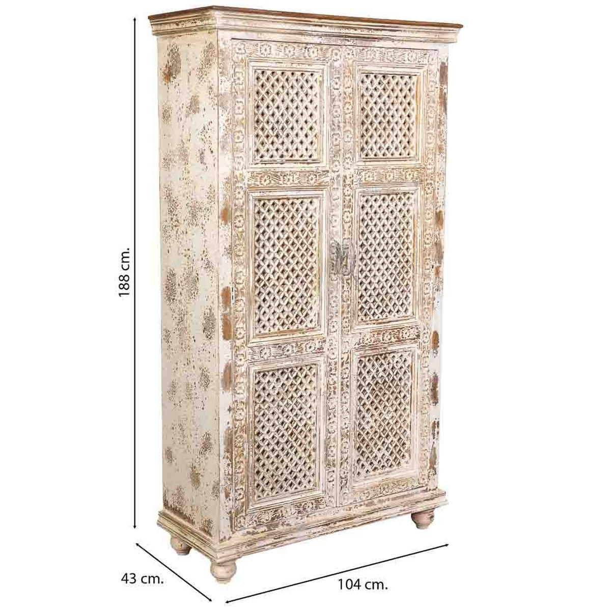 KLEIDERSCHRANK aus holz 104x43x188cm - Weiß, Holz (104/188/43cm) - Wanderlust