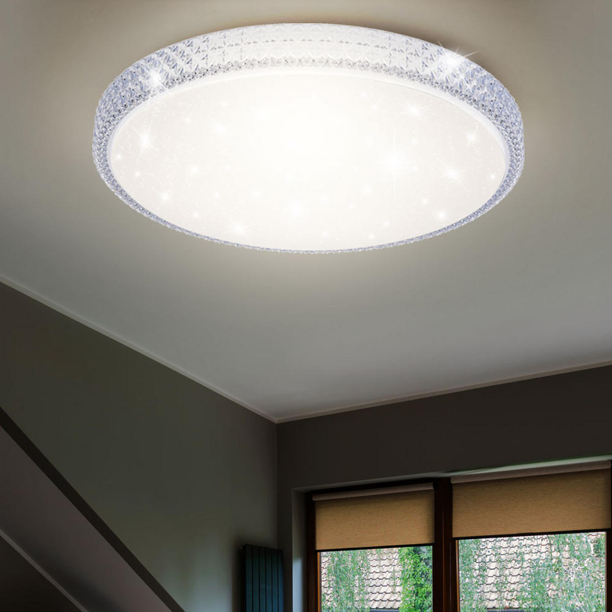 LED DECKENLEUCHTE Kristalle Weiß - Weiß, Metall (60/60/11cm)