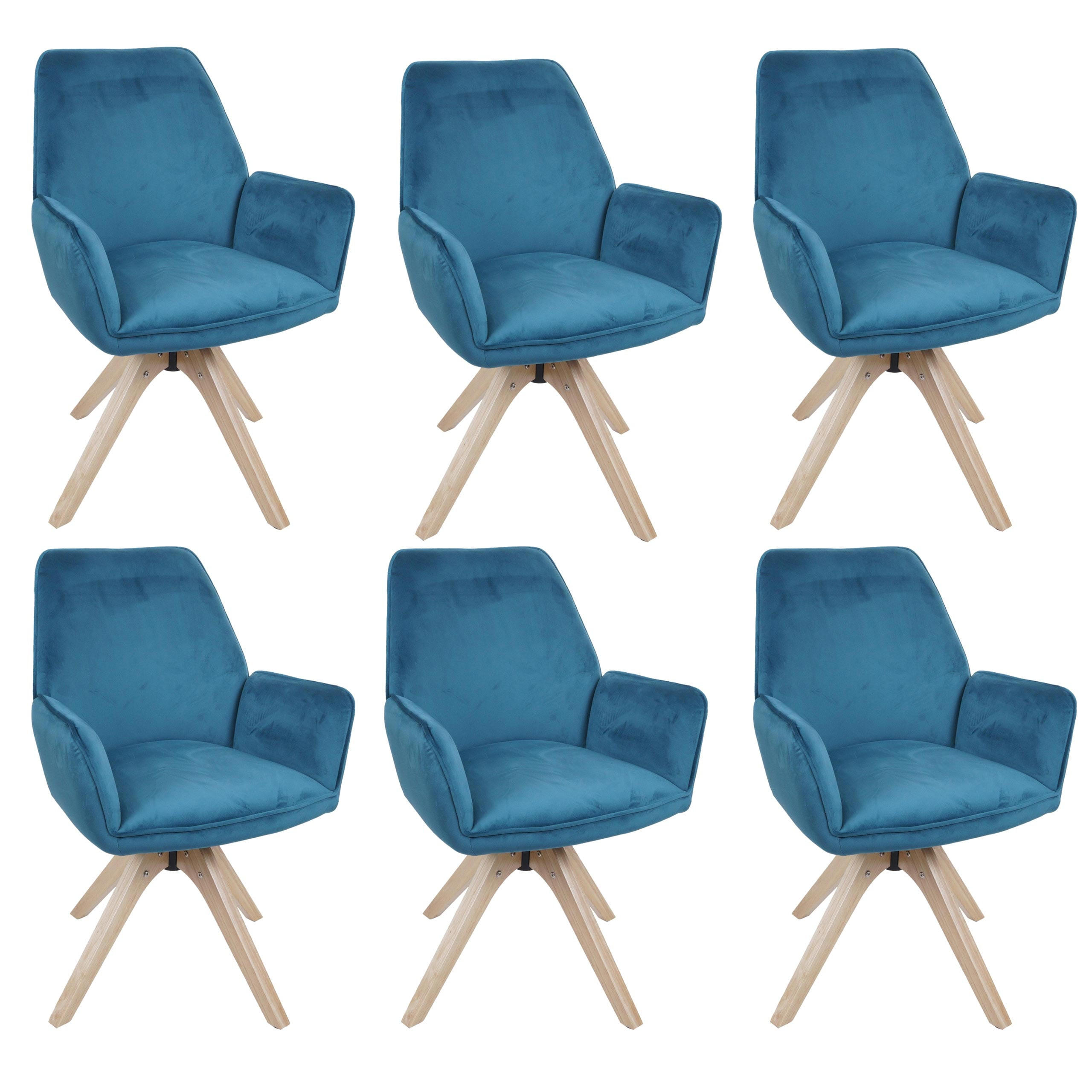 ESSZIMMERSTUHL Türkis 6er-Set - Türkis, Textil (60/87/60cm) - MCW