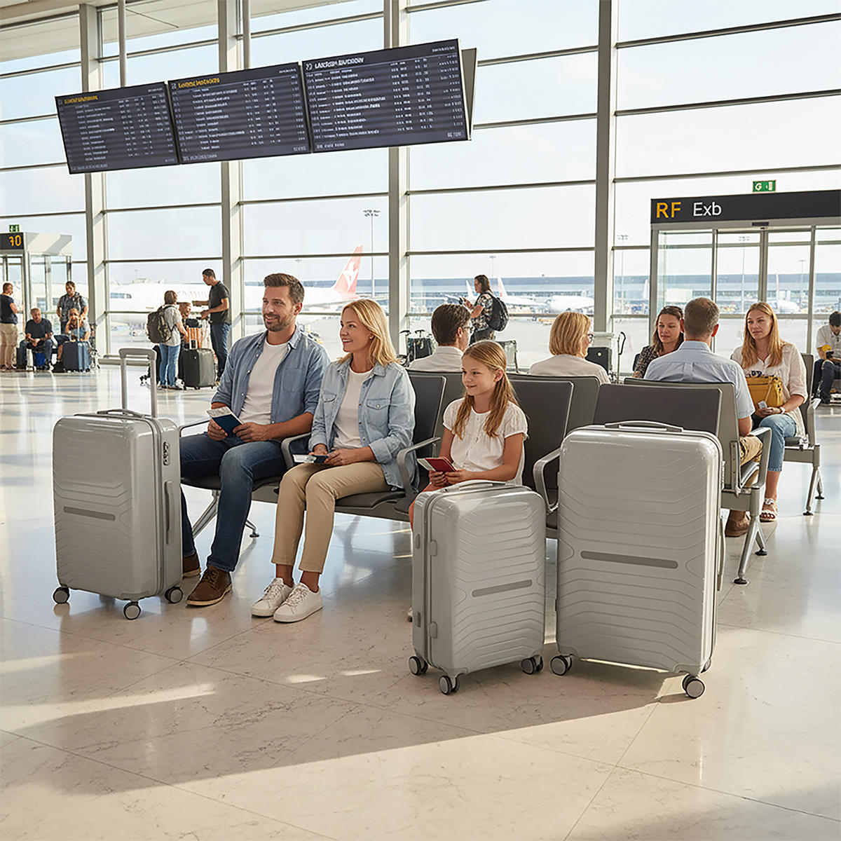 3-TLG.KOFFERSET - Beige, Kunststoff (48/75/29cm) - Relaxdays