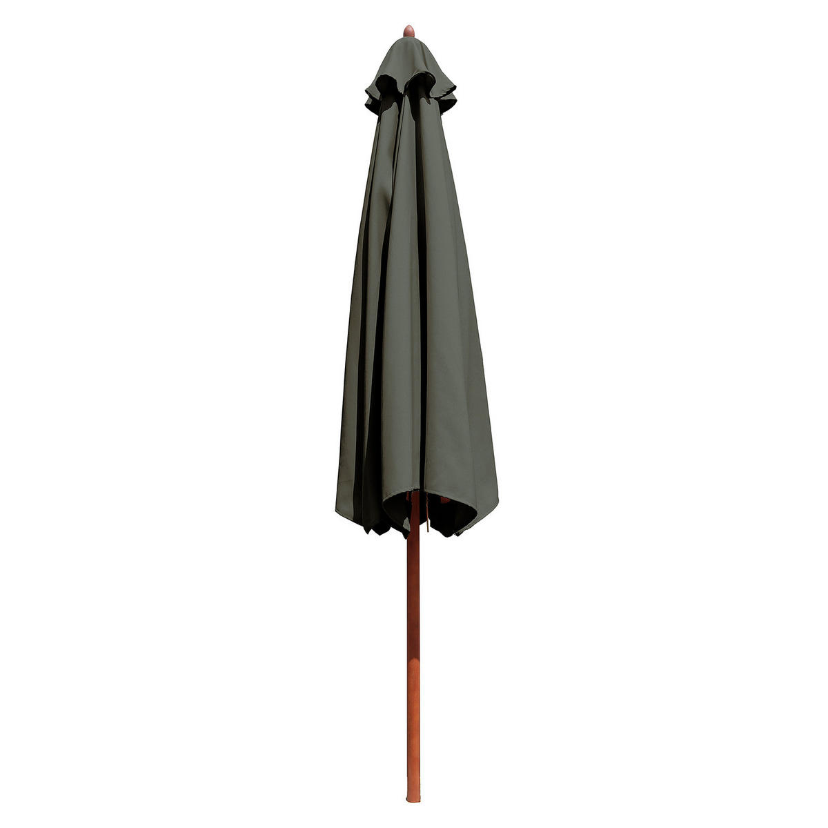 SONNENSCHIRM - Eukalyptus massiv / Polyester - Salbeigrün, Holz/Textil (300/300cm) - home24