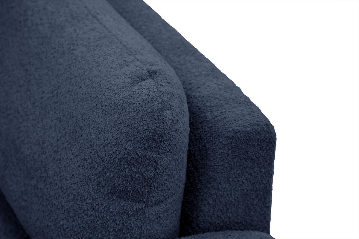 SOFA FEBE 2-Sitzer, marineblau - Blau/Schwarz, Holz/Textil (160/82/96cm) - Courtois Laville