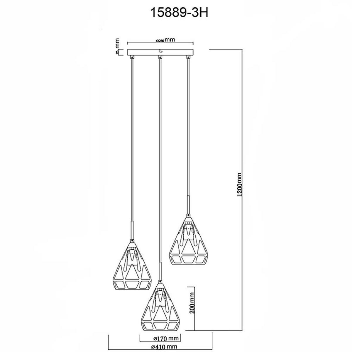 PENDELLEUCHTE Metall Schwarz 3-Flammig - Schwarz, Metall (41/41/120cm) - Globo Lighting
