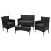 POLY-RATTAN GARNITUR Braun, Anthrazit - Anthrazit/Braun, Kunststoff - MCW