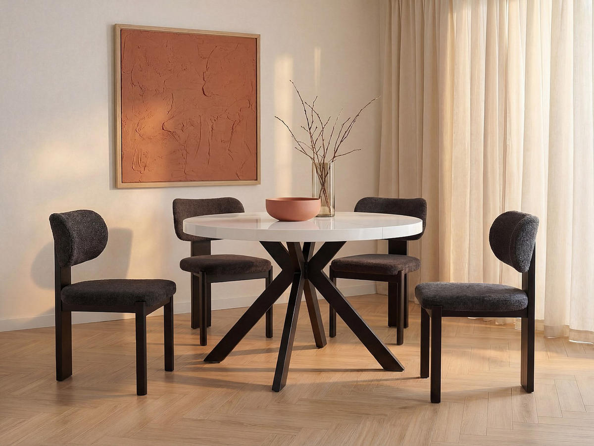 ESSTISCH - 4 Personen, 6 Personen, 8 Personen - Holz, Platte - Schwarz, Weiß - KOMONI - Schwarz/Weiß, Holz (120/170/76cm) - Vente-Unique