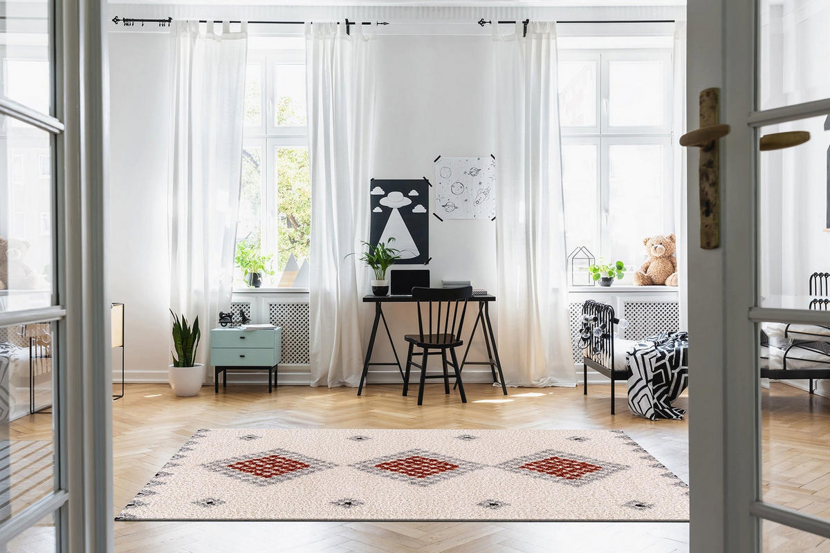 TEPPICH weich dick Ethno-Stil rot - Rot, Textil (160/230cm) - AFK Living