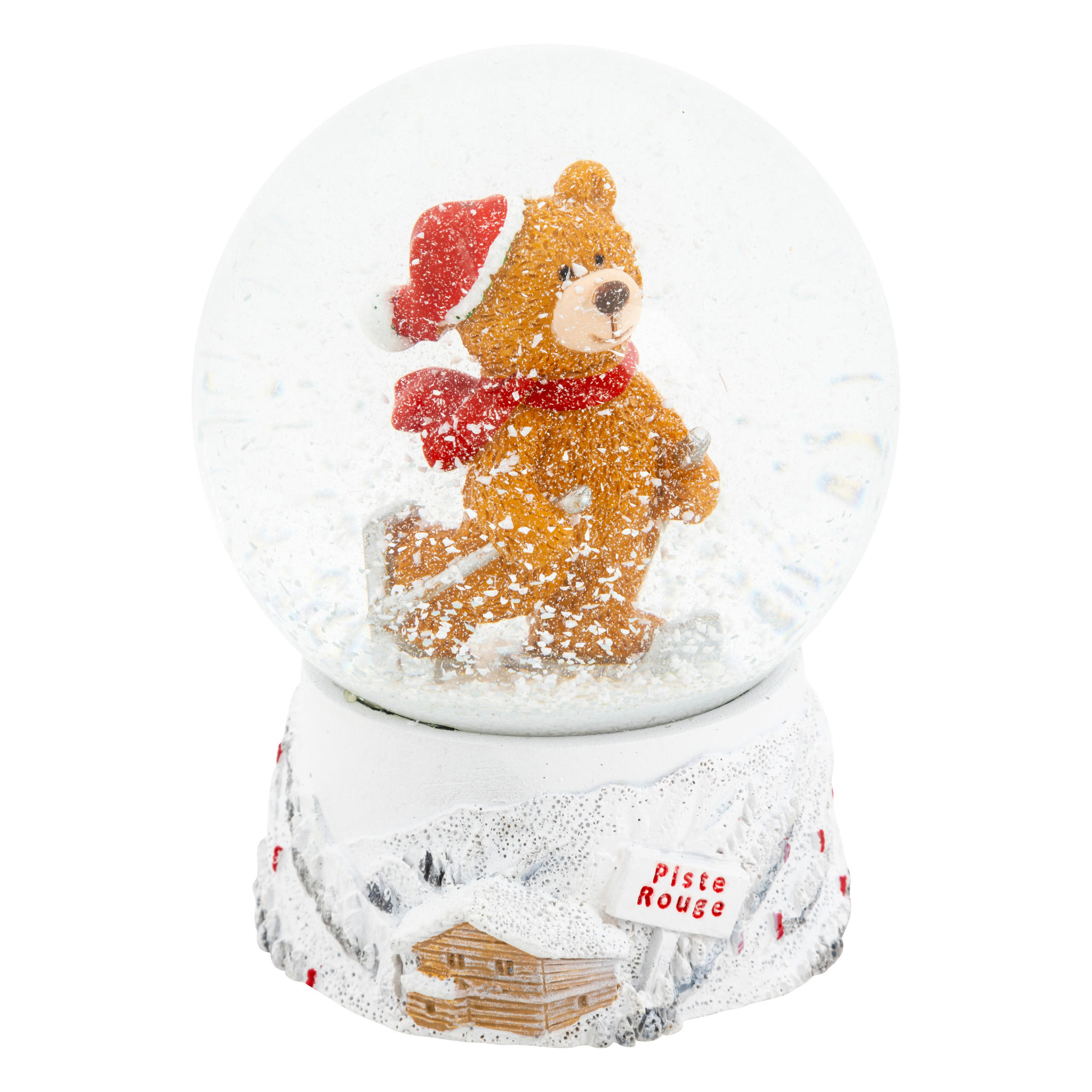 SCHNEEKUGEL Bär auf Skiern Ø 8 cm - Multicolor, Kunststoff (8/10.3/8cm) - Atmosphera Createur d´interieur