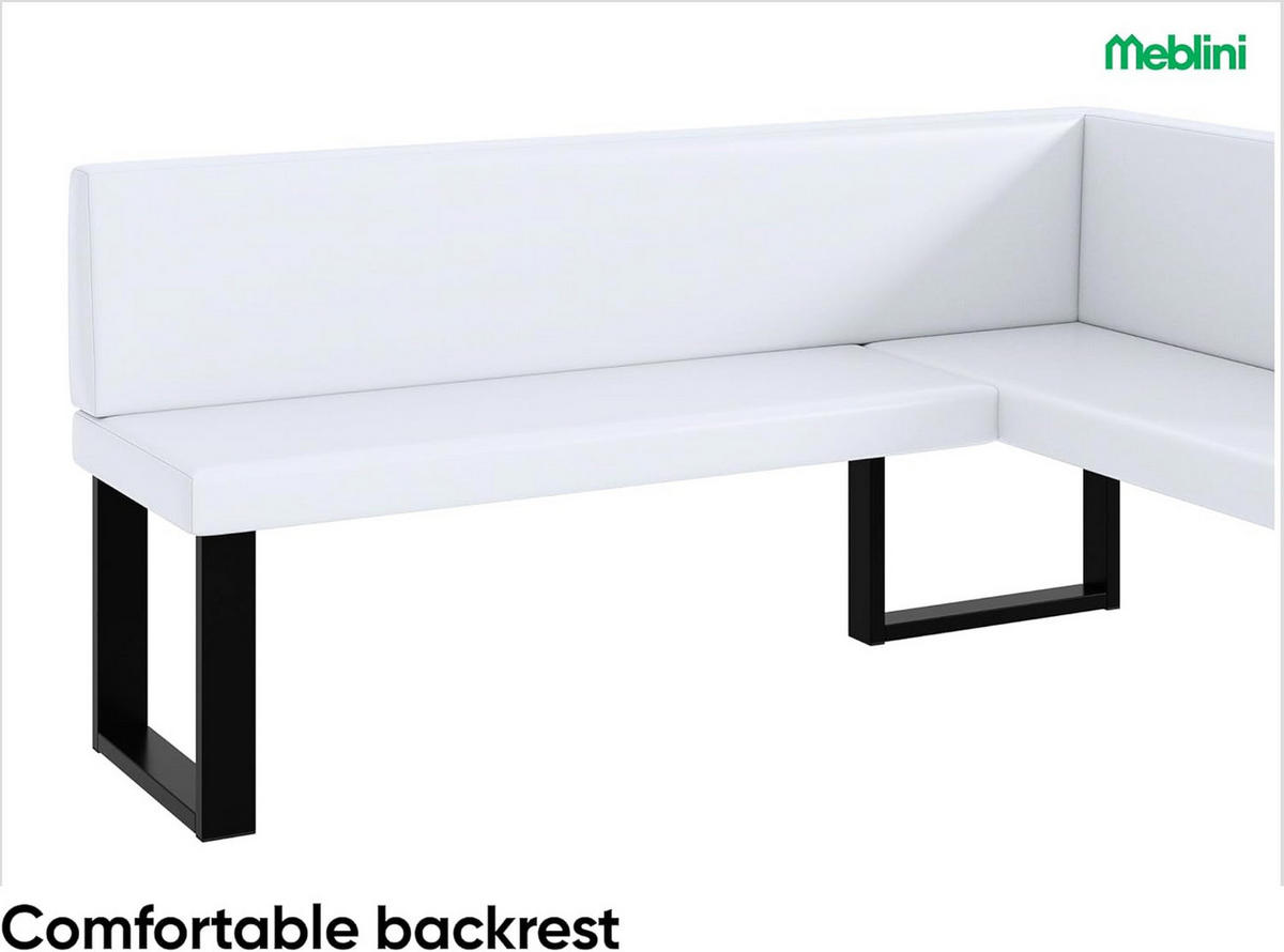 ECKBANK TONI_U - Weiß, Leder (128/168cm) - Meblini